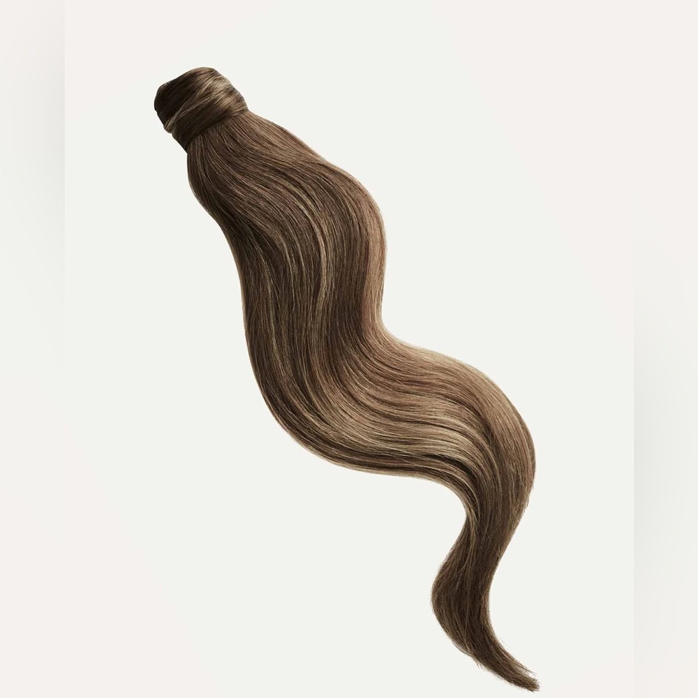 16” Ash Brown Balayage Luxy Ponytail Extension